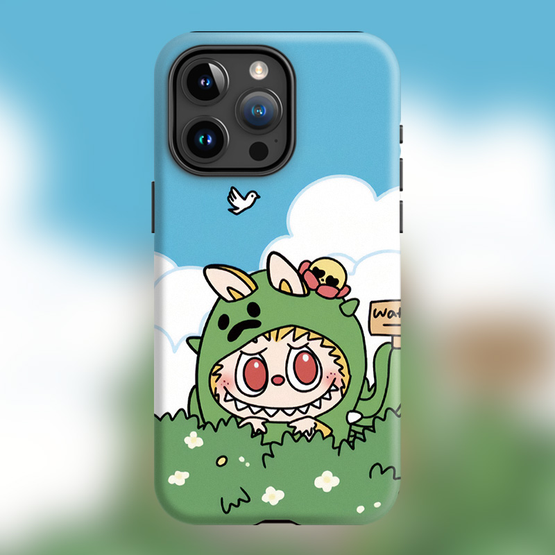 CASE拉布布适用苹果16promax手机壳iphone15plus/14/13/12/11高级感小众女可爱全包LABUBU绿色恐龙Magsaf磁吸
