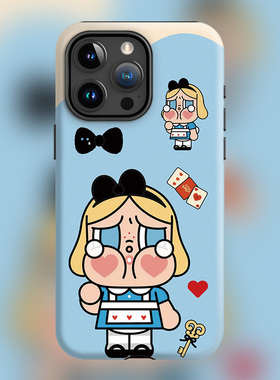 眼泪工厂潮玩case16plus爱丽丝蓝色CRYBABY适用iPhone15Promax苹果手机壳14手機殼13磨砂哭娃软壳磁吸Magsafe