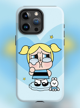 CRYBABY飞天小女警潮玩新款16plus蓝色哭娃泡泡适用iPhone15Promax苹果手机壳14防摔套13磨砂软壳磁吸Magsafe