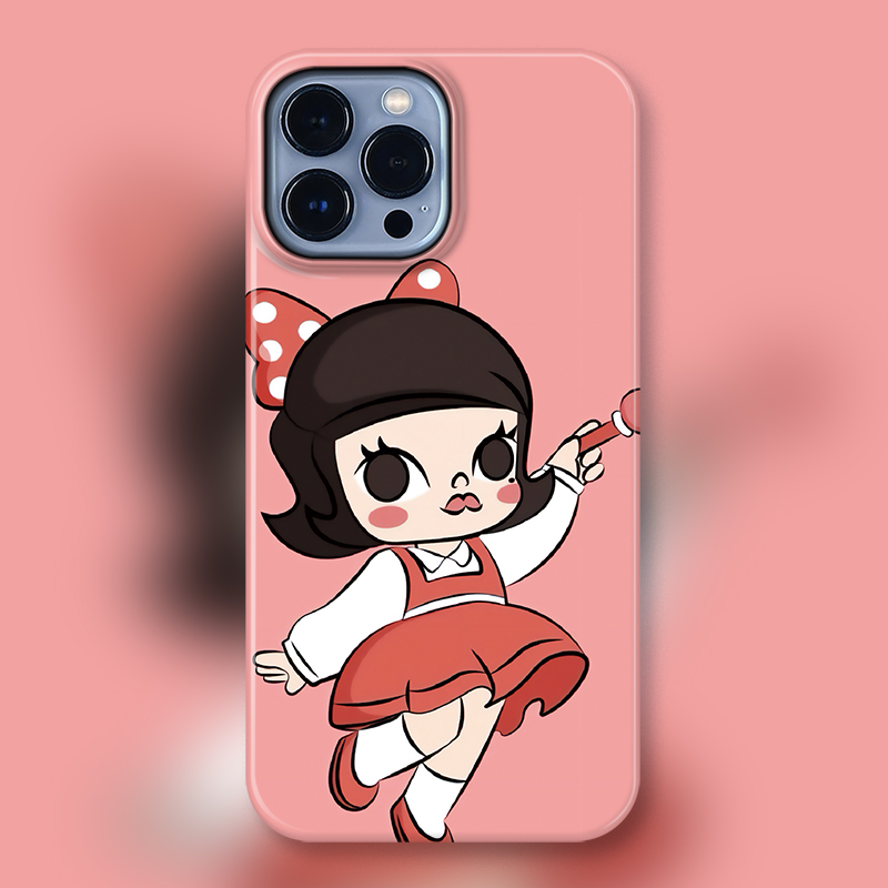 POP周边手办红裙画家茉莉适用iPhone15Promax苹果手机壳14防摔套13个性12可爱卡通盲盒二次元Molly玛特潮玩11