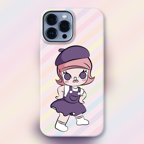 玛特潮玩IP学院风艺术家Molly适用iPhone15Promax苹果手机壳潮牌14防摔套13个性12女11可爱卡通茉莉盲盒条纹