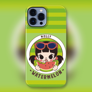 POP茉莉定制图我 12女11可爱卡通潮玩手办盲盒 小时候Molly适用iPhone15Promax苹果手机壳潮牌14防摔套13个性