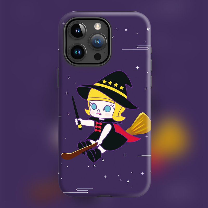 玛特STS周边手办Molly飞天小魔女适用iPhone15Promax苹果手机壳带支架14防摔套16plus可爱卡通盲盒女巫茉莉13