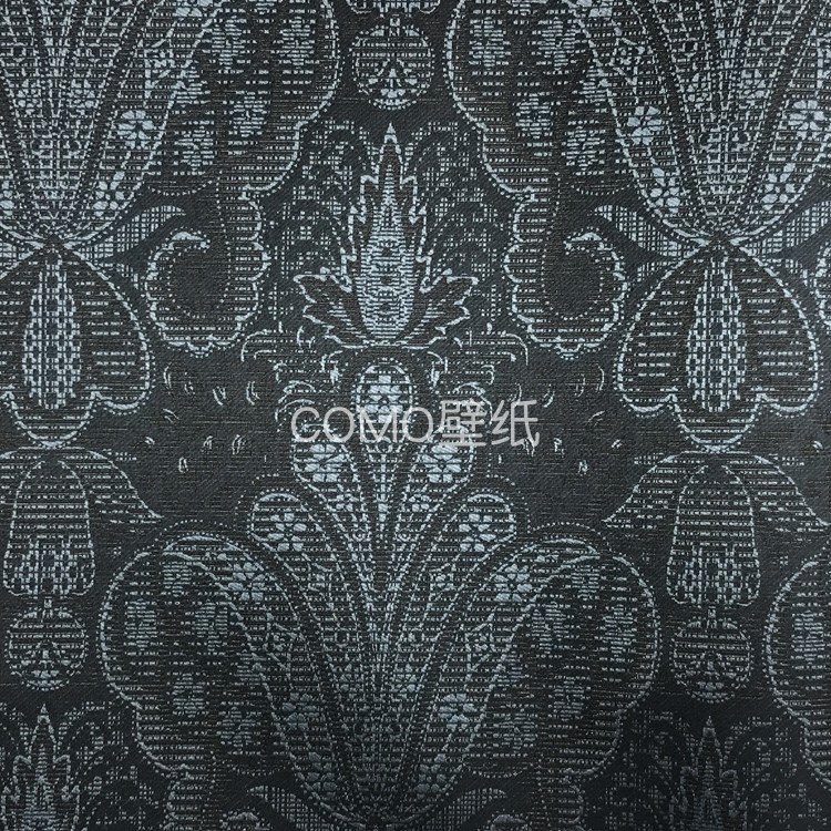 欧式花提花暗黑色系KTV背景无缝墙布PT1-032 033 034 035 036 037