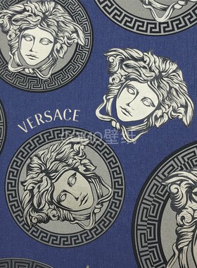 VERSACE范思哲 美杜莎头像奢华风背景PVC墙纸38611-1-2-3-4-5-6-7