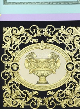 VERSACE范思哲 大花宫廷奢华背景PVC压纹墙纸38704-1-2-3-4-5-6