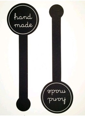 黑色hand made封口贴 红色中秋月 蛋黄酥封口贴 推推乐贴纸