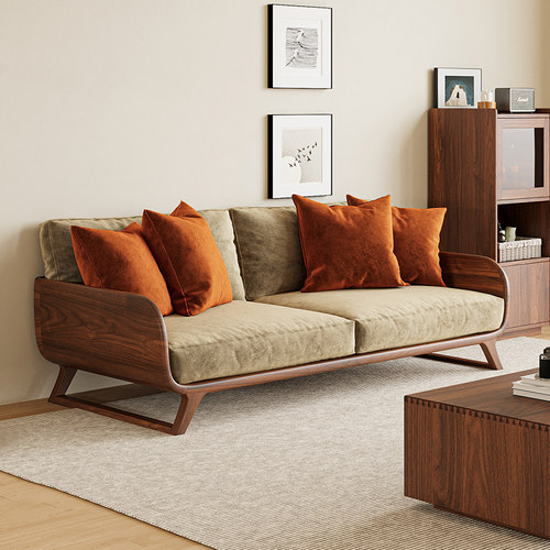 北美黑胡桃木实木沙发