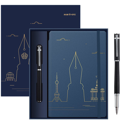 英雄（HERO）宝珠笔商务办公书写签字笔手账本组合书写套装H605C