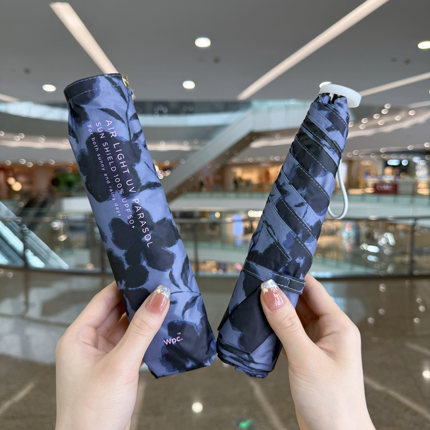 日本Wpc.花影超轻120g空气三折遮阳伞黑胶羽毛晴雨防晒紫外太阳伞