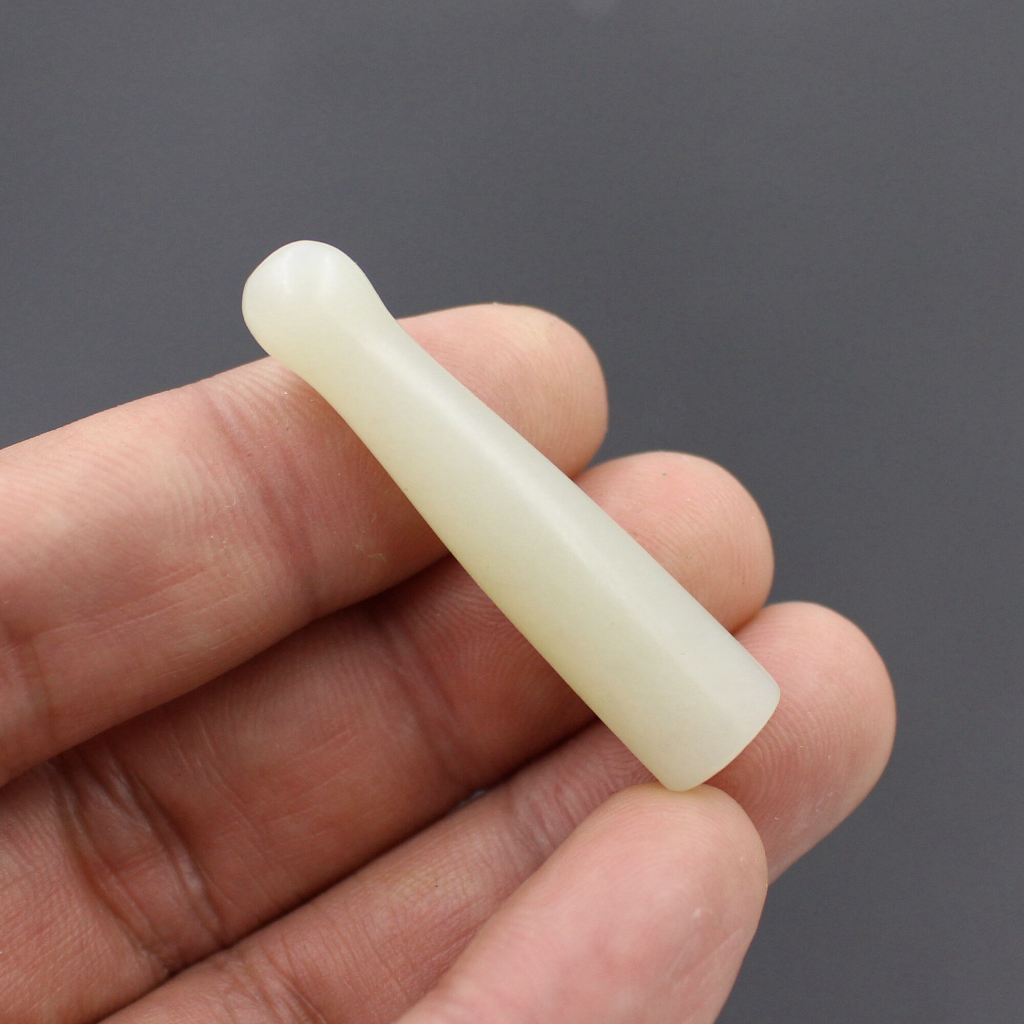 云海缘原创天然新疆和田玉白玉烟嘴手工短款细支玉石烟嘴烟具便携