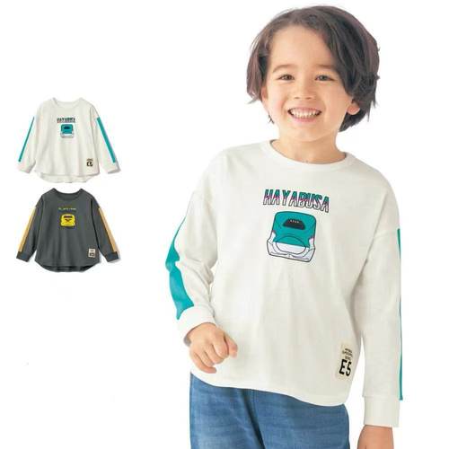 日系男童火车纯棉长袖T恤春秋