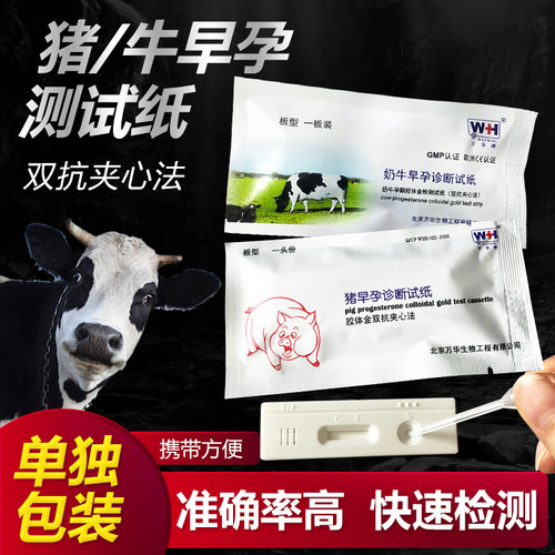 牛怀孕母牛母猪养殖测试条尿盒早孕测试纸猪用验孕试纸兽用检测卡