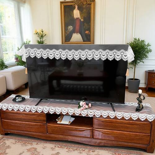蕾丝电视机盖巾新品开机不取家用