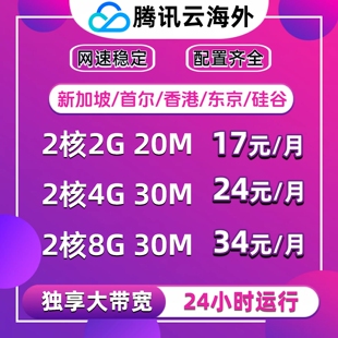 海外腾讯云服务器轻量新加坡香港美国日本韩国云主机跨境电商网站