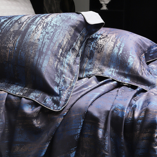 意式高端140S长绒棉四件套简约轻奢提花被套床单纯棉高级感床品