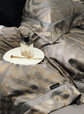 轻奢高级感A类120S天丝棉提花四件套裸睡被套床单笠春夏床上用品