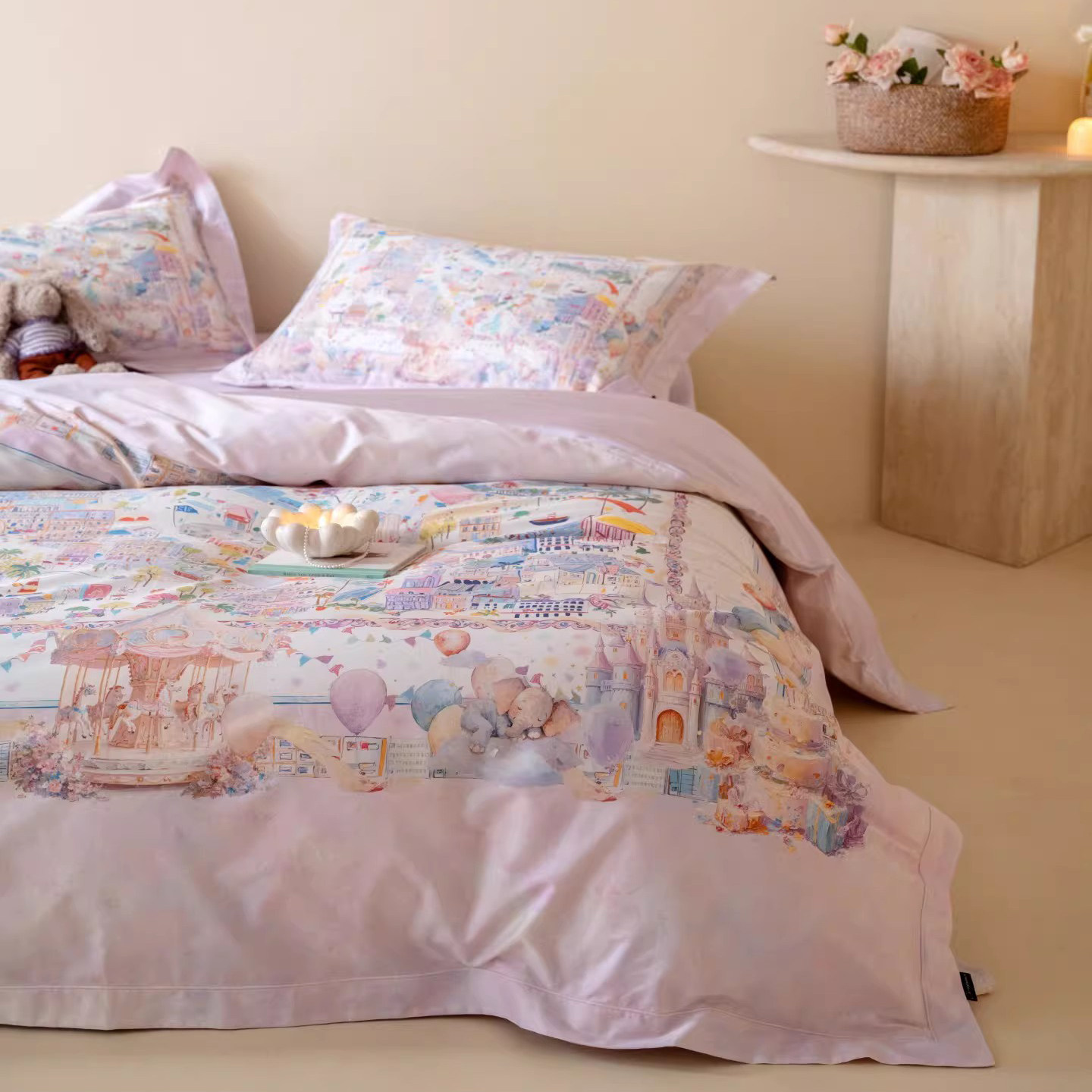 新品梦幻卡通印花超柔长绒棉四件套全棉纯棉被套床单裸睡儿童床品,床上用品,床品套件/四件套/多件套,淘宝优惠券,粉丝福利购,淘宝优惠卷