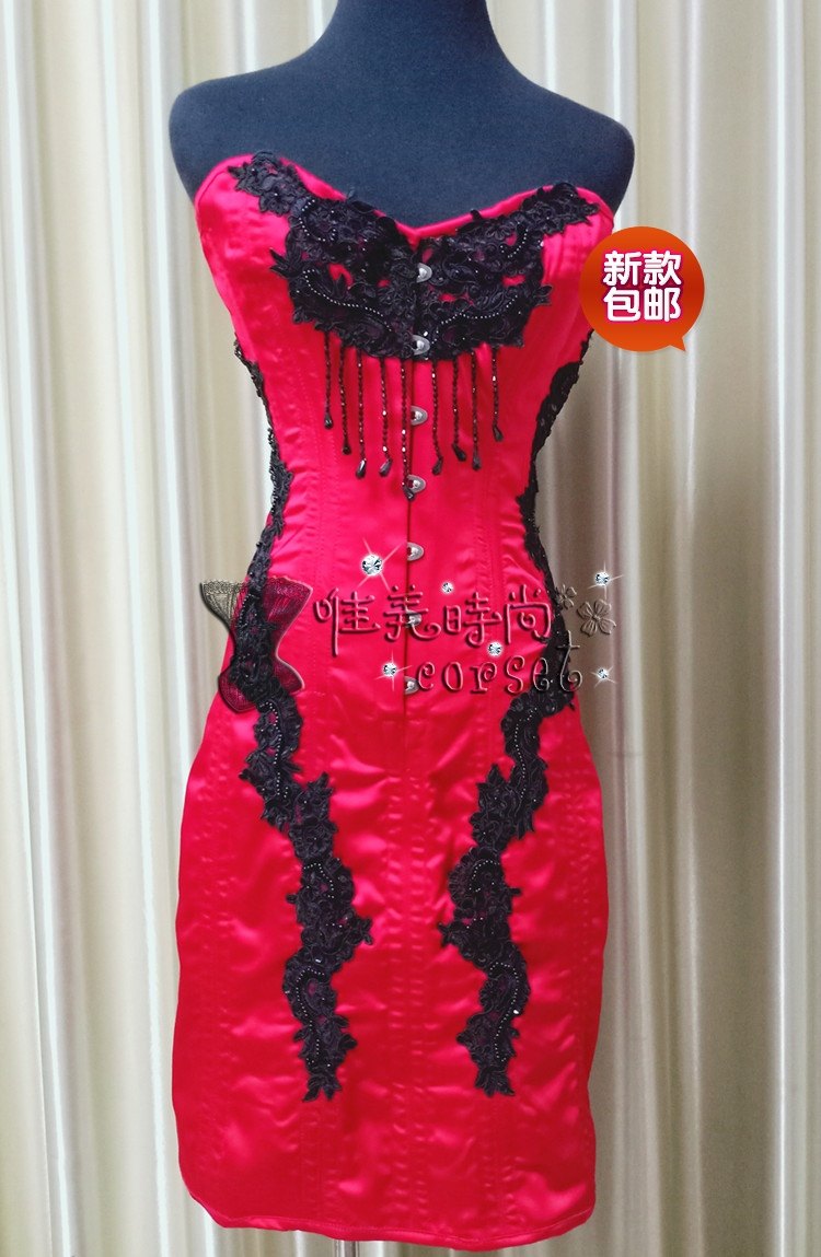 新款哥特式钢骨束腰收腹收腰衣宫廷corset塑身衣复古女腹束身衣