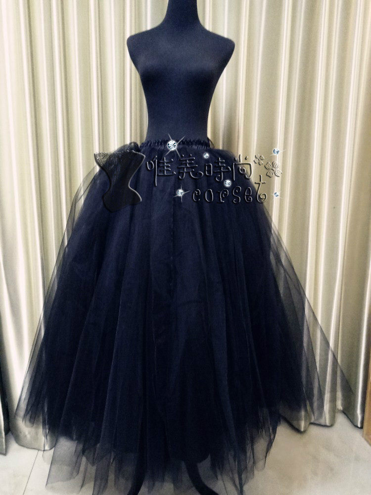 黑色新娘婚纱礼服裙女式宫廷裙欧式复古长裙舞台演出裙