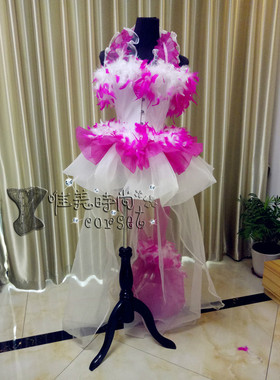 新款红色新娘宫廷欧美塑身衣性感束腰收腹紧身衣corset派对演出服