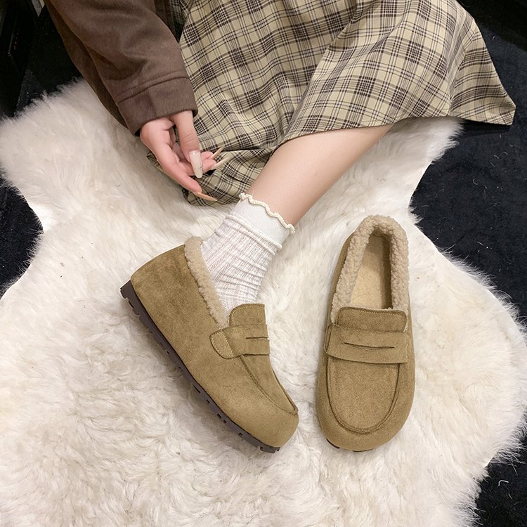 冬保暖一脚蹬软底勃肯厚棉鞋女