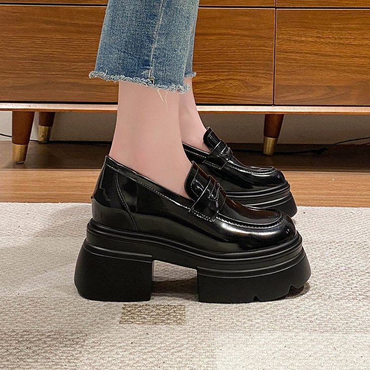 内增高厚底英伦风小皮鞋女2026新款乐福鞋女小个子显高黑色休闲鞋,女鞋,深口单鞋,淘宝优惠券,粉丝福利购,淘宝优惠卷