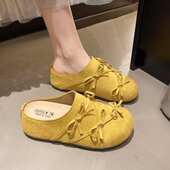 蝴蝶结勃肯鞋 厚底包头半拖鞋 女外穿2026新款 法式 春季 博肯穆勒凉拖