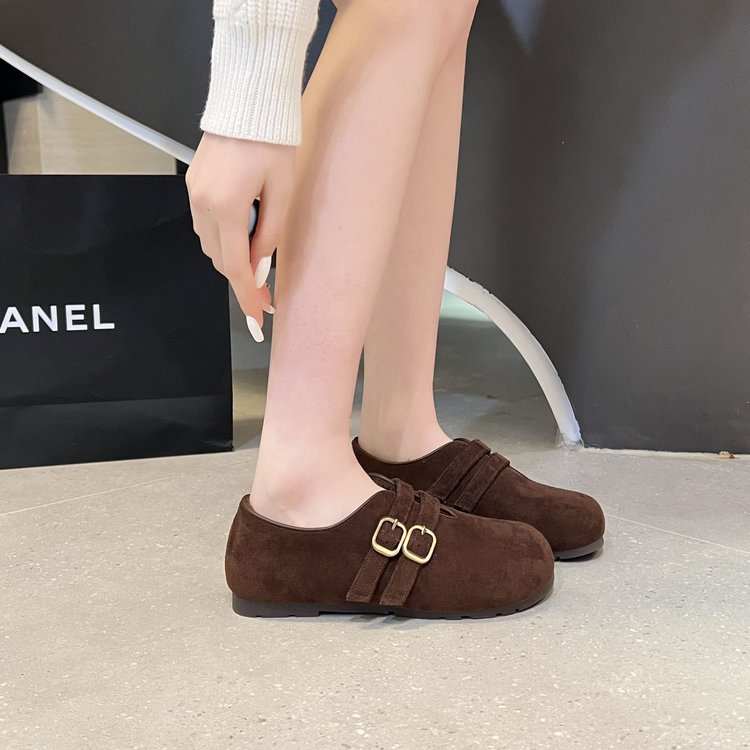 百搭复古加绒保暖厚底勃肯鞋女款