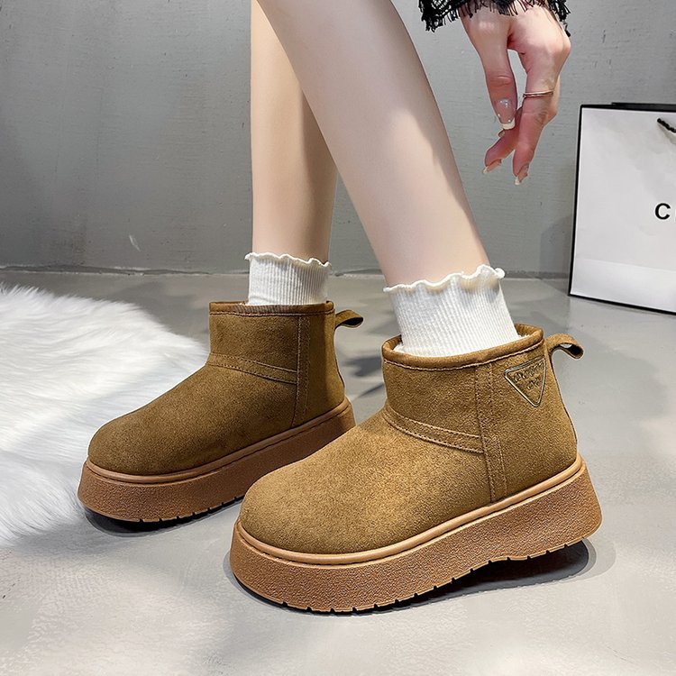 厚底雪地靴女2025新款冬季加绒