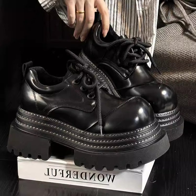 时尚大头皮鞋女英伦风乐福鞋