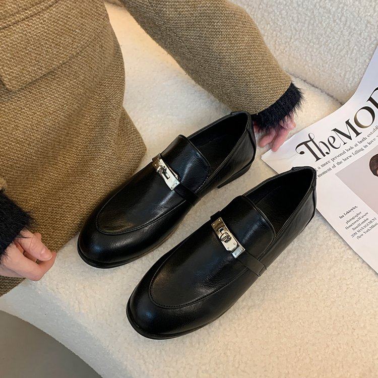 英伦风气质小皮鞋女2026春季新款软平底一脚蹬乐福鞋老钱风单鞋女,女鞋,深口单鞋,淘宝优惠券,粉丝福利购,淘宝优惠卷