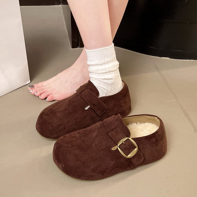 厚底增高毛毛单鞋女2025新款冬季