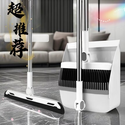 【加大加厚】可折叠透明扫把簸箕套装扫帚家用笤帚不粘发魔术扫把