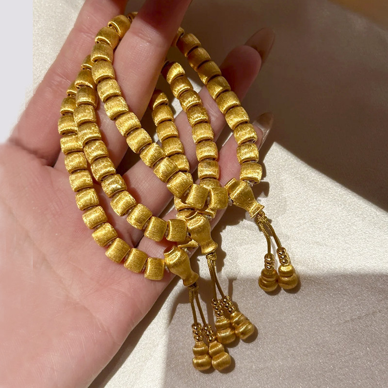 金墩墩手串925银镀18K金重工拉丝绒苹果手链复古纯银珠串新款,饰品/流行首饰/时尚饰品新,银饰手链,淘宝优惠券,粉丝福利购,淘宝优惠卷