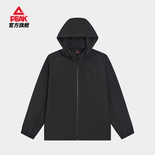 匹克运动外套女款2025春秋季新款黑色连帽短款梭织风衣F2253042