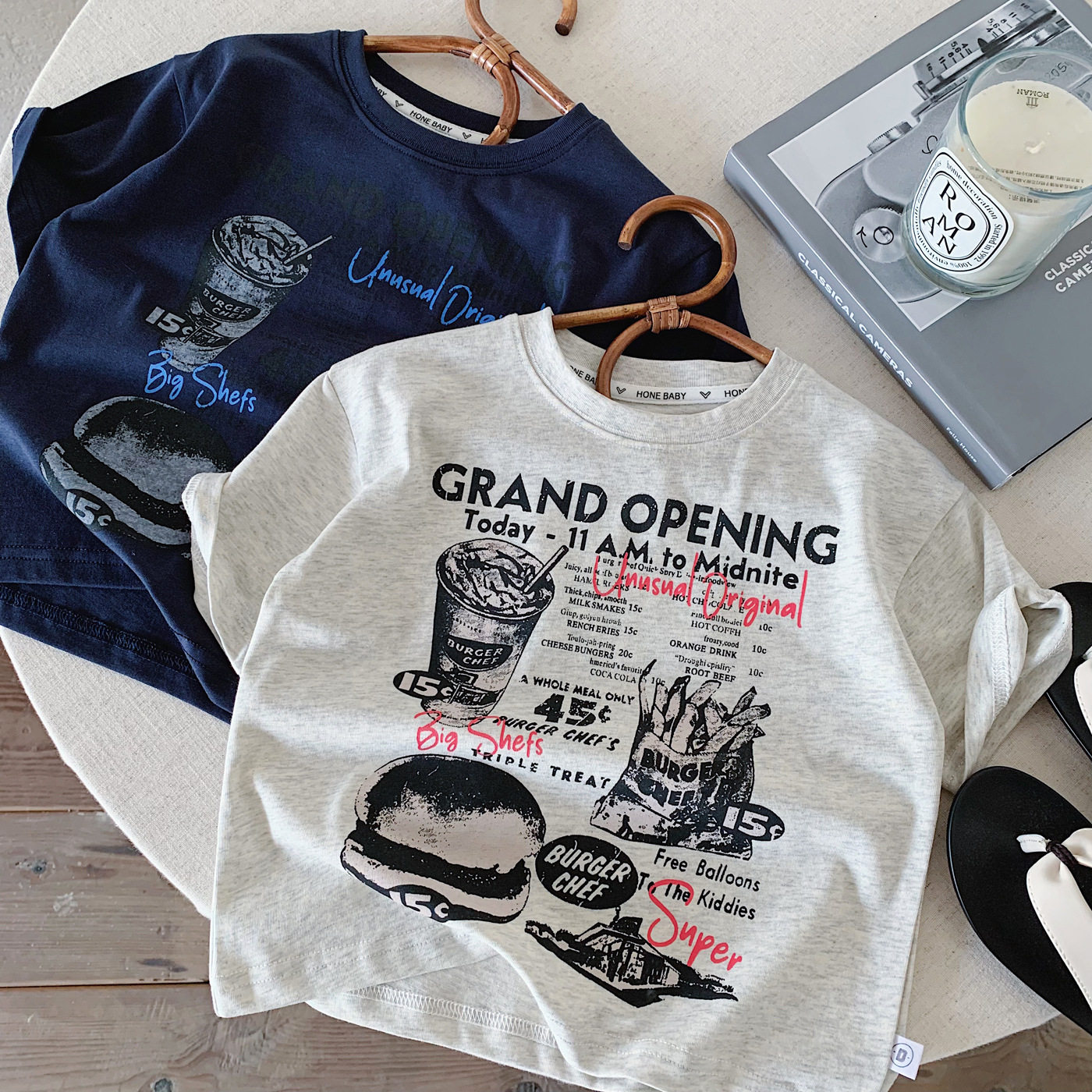 小童时尚接头风短袖T恤男女童2026夏3宝宝宽松上衣儿童半袖体恤衫