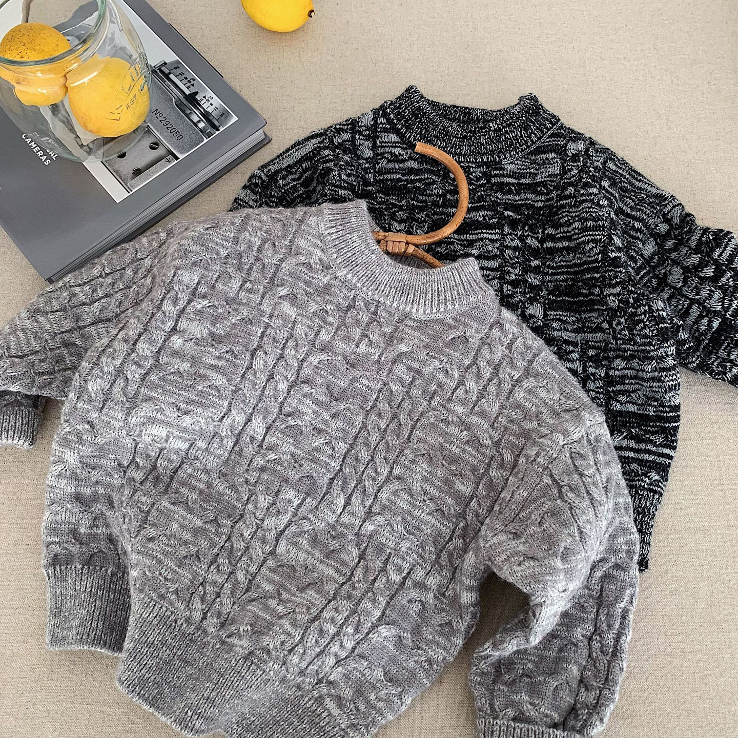 小童潮范加厚麻花针织衫男女童2025秋冬装宝宝套头毛衣儿童线衣服