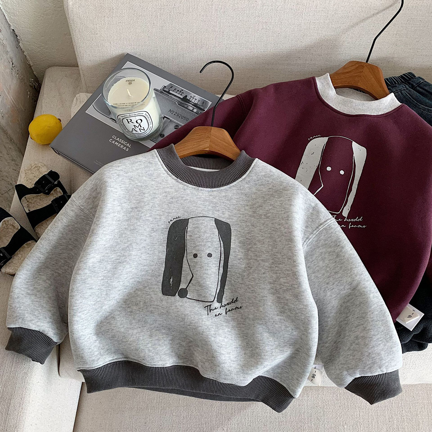 儿童可爱小狗加绒卫衣男女童