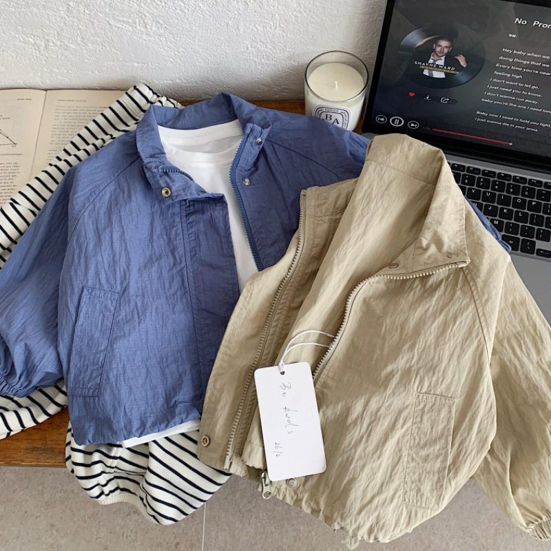 小童潮范纯色薄款外套男女童2026春秋新款宝宝休闲上衣儿童夹克衫