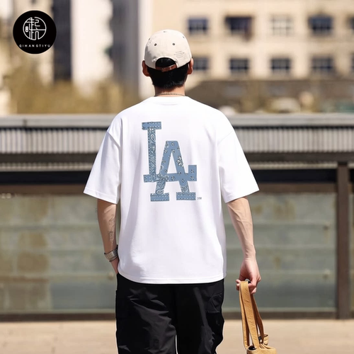 NEW ERA MLB洛杉矶道奇队男女LA徽标印花宽松圆领短袖T恤13086599