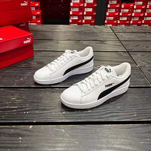 Puma/彪马 Smash V2 经典黑白色 爆款皮质板鞋365215-01
