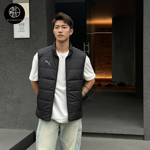 Puma teamLIGA Football Vest纯色足球休闲保暖立领马甲657968-03