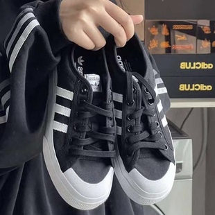 Mid女子板鞋 Adidas Platform FY2783 阿迪达斯三叶草Nizza 休闲鞋