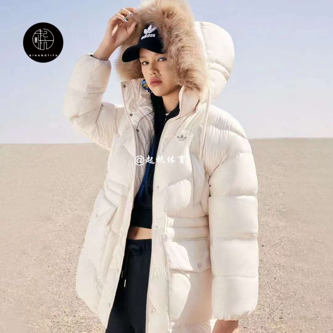 Adidas三叶草Down Jkt女冬季新款防风保暖运动休闲羽绒服HS9514