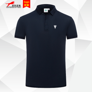 长安深蓝工作服短袖夏季新能源4S店工装潮男版T恤休闲POLO衫藏青