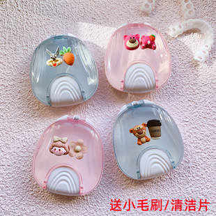 按压便携保持器收纳盒正畸矫正器盒子透明牙套平导扩弓器收纳盒子