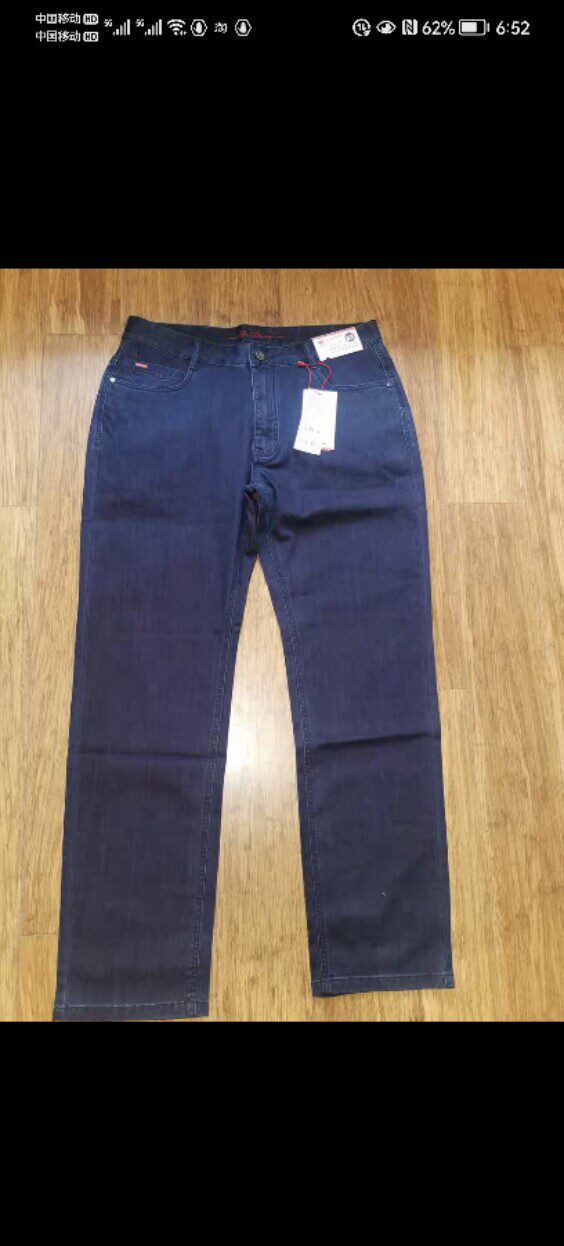 威鹏新款有机棉夏季宽松薄款男修身直筒水洗五袋牛仔长裤 832044