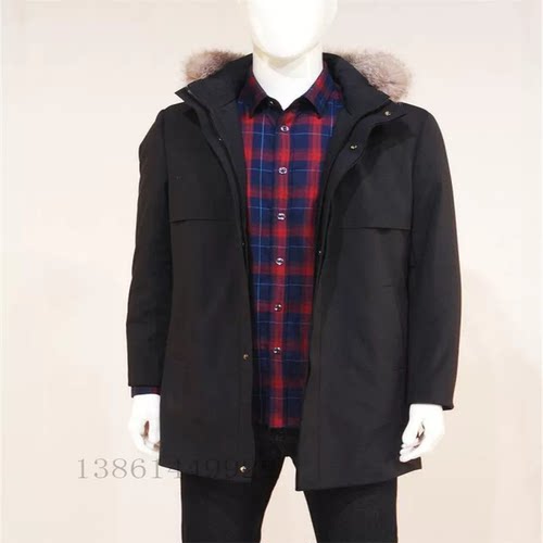 威鹏A64020黑色可拆帽羽绒服