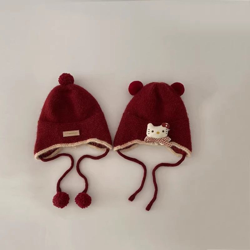 婴儿针织帽冬季洋气毛球系带护耳帽婴幼儿宝宝韩版保暖可爱帽子冬,童装/婴儿装/亲子装,帽子,淘宝优惠券,粉丝福利购,淘宝优惠卷